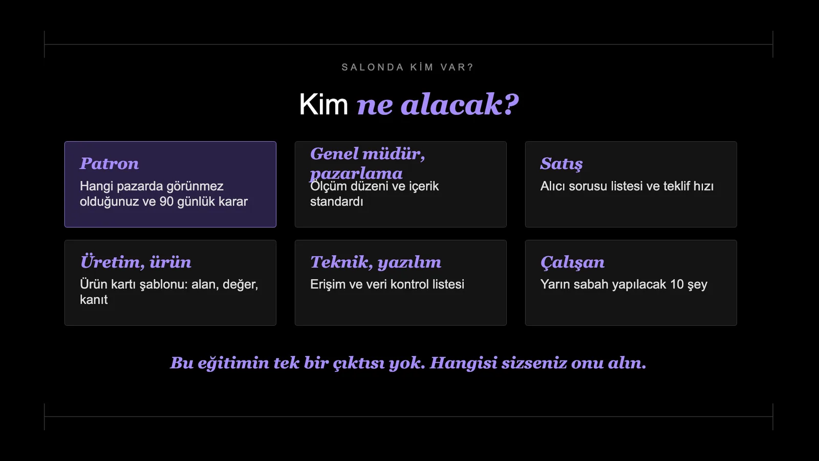 Slayt 4: Kim ne alacak?